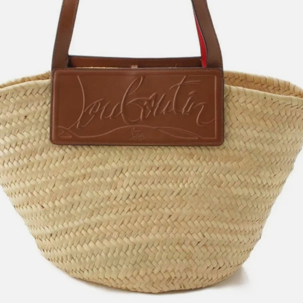 🔴 Christian Louboutin Loubishore Natural Raffia & Leather Tote Bag NEW! - Picture 12 of 12